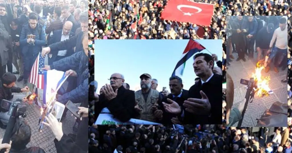 Samsun'da ABD ve İsrail bayrakları yakıldı