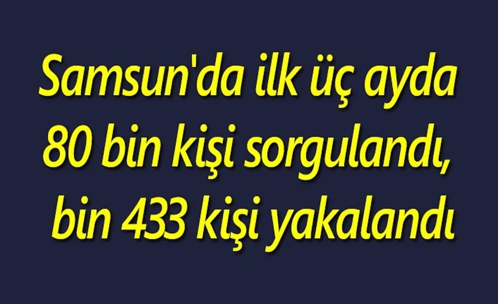 Samsun'da ilk üç ayda 80 bin kişi sorgulandı, bin 433 kişi yakalandı