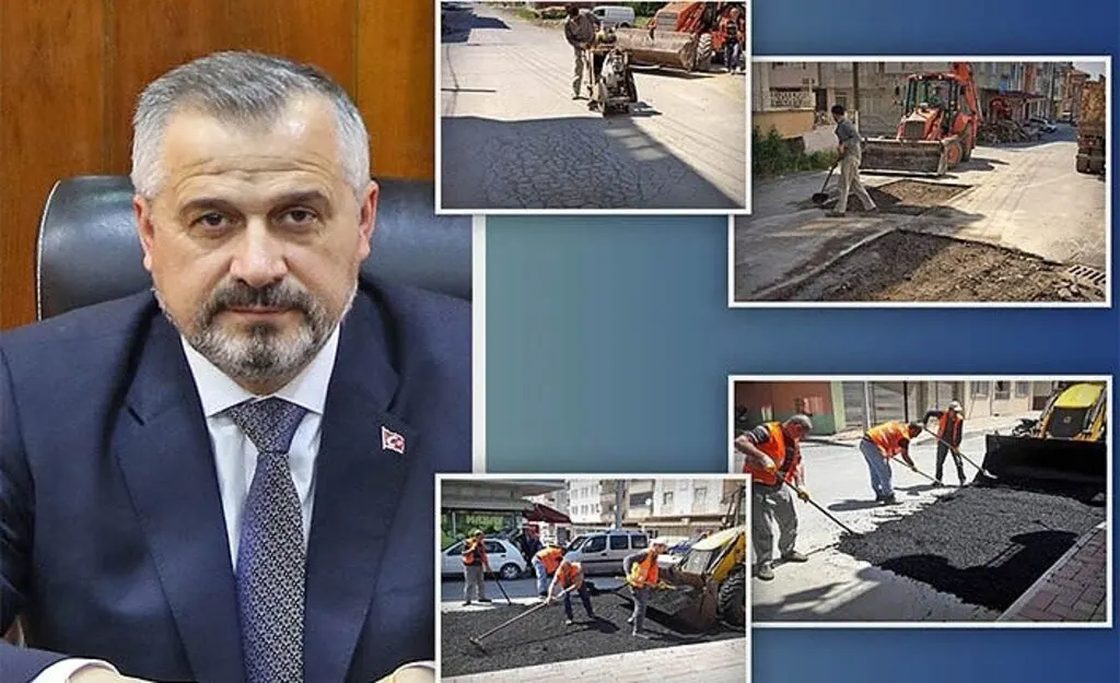 Bafra'da asfalt yama çalışmaları başladı