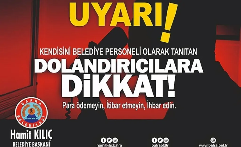 Bafra Belediyesi'den dolandırıcı uyarısı