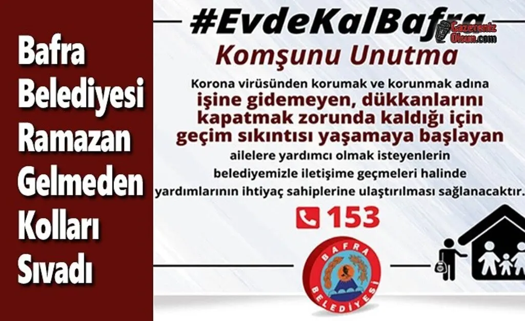 Bafra Belediyesi Ramazan Gelmeden Kolları Sıvadı