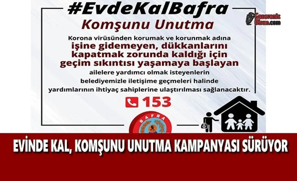 Bafra'da 'Evde Kal Komşunu Unutma' Kampanyası Sürüyor