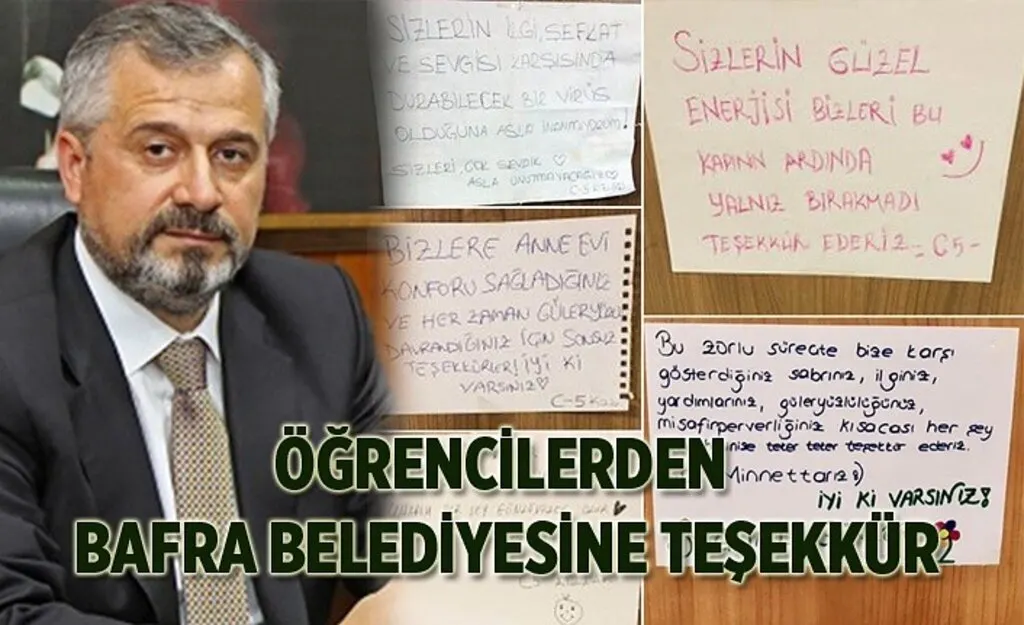 Öğrenciler Bafra Belediyesi'ne teşekkür etti