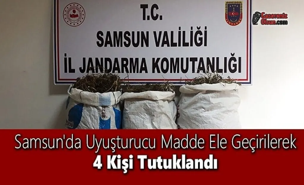 Samsun'da Uyuşturucu Madde Ele Geçirilerek 4 Kişi Tutuklandı
