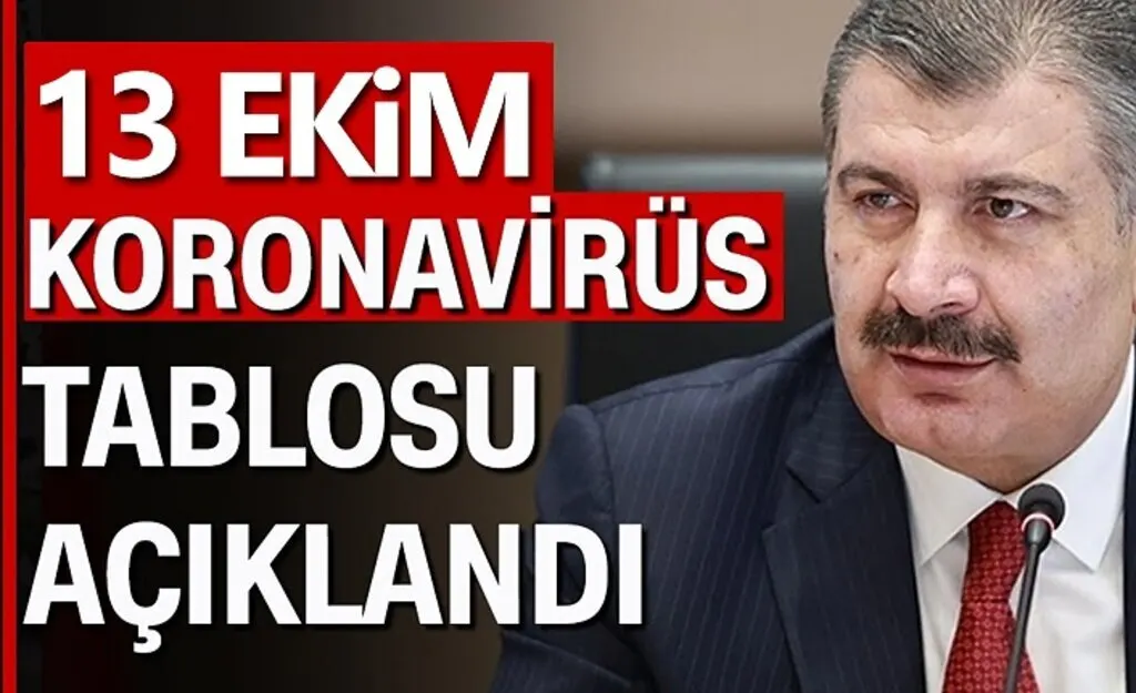 13 Ekim Korona Tablosu, Bugünkü vaka ve vefat sayıları