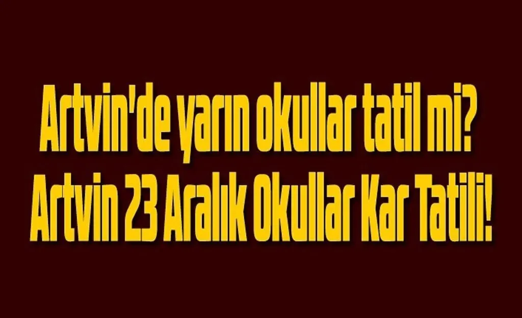 Artvin'de yarın okullar tatil mi? Artvin 23 Aralık Okullar Kar Tatili!