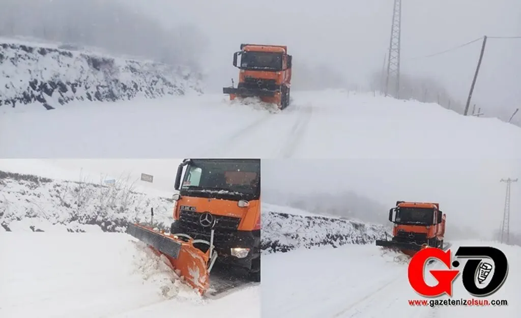 Kar bastırdı yollar kapandı ekipler seferber oldu! Samsun Haber
