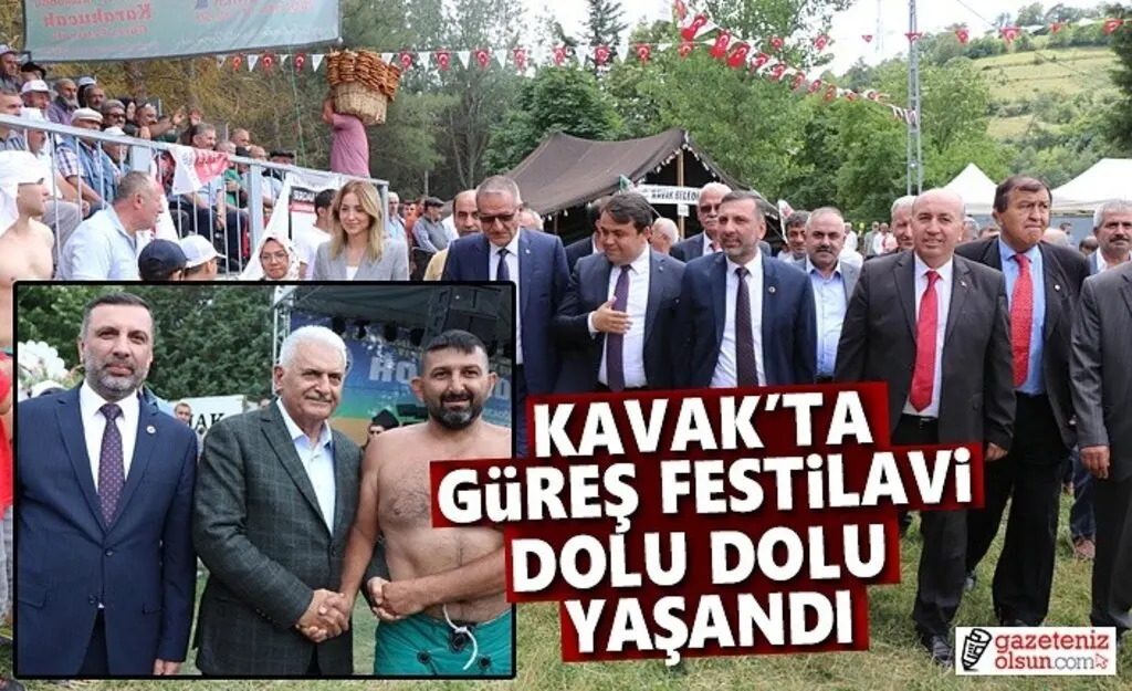 Kavak'ta yapılan Güreş Festivaline Binali Yıldırım'da Katıldı