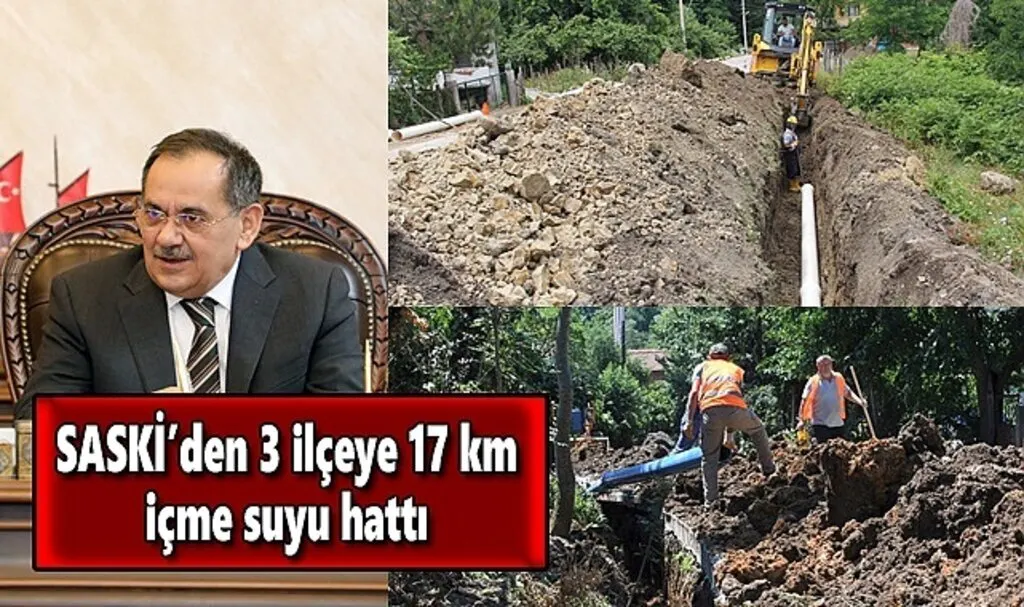 SASKİ'den 3 ilçeye 17 km içme suyu hattı 