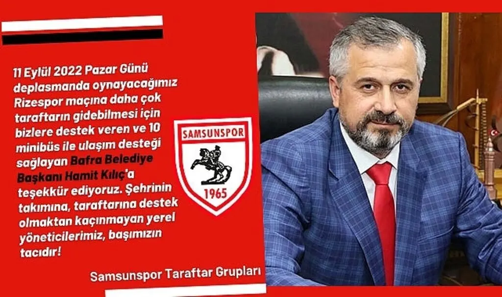 Samsunspor Taraftar Grupları'ndan Başkan Kılıç'a teşekkür