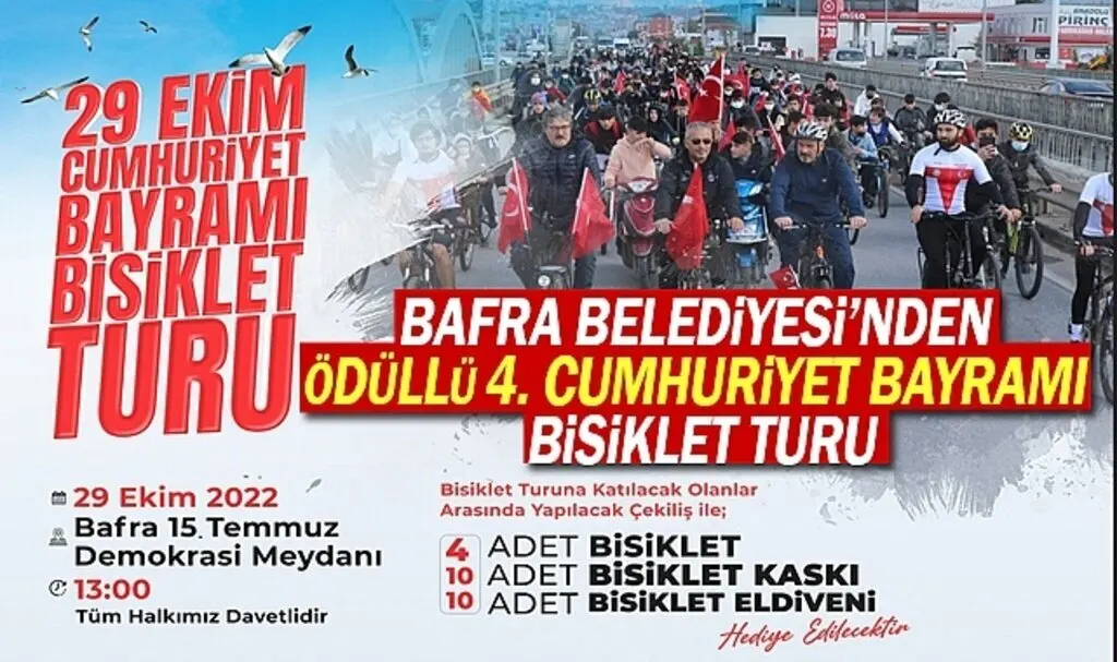 Bafra Belediyesi'nden Cumhuriyet Bayramına Özel Bisiklet Turu
