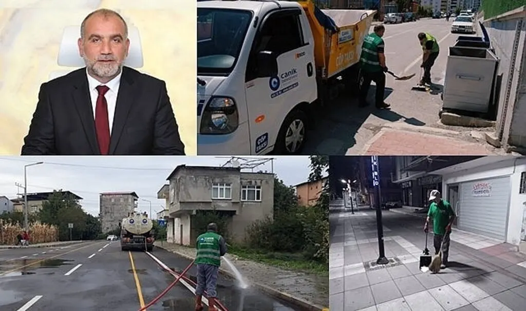 Canik Belediyesi temizlikte yoğun çalışıyor 