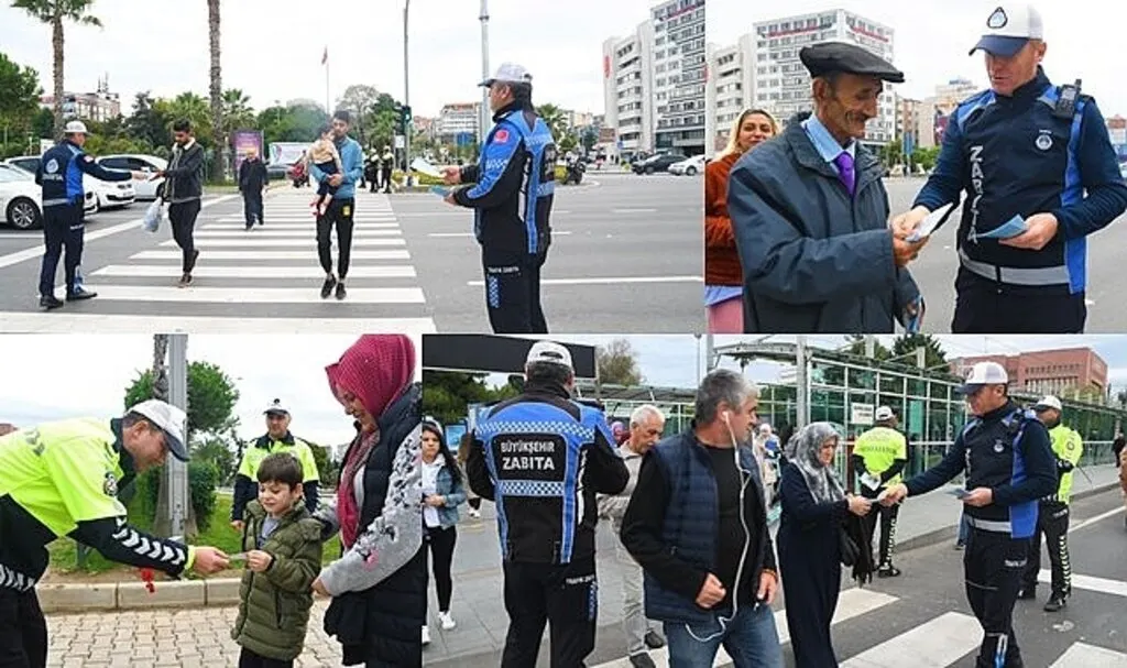 Samsun'da yayalara trafik uygulaması