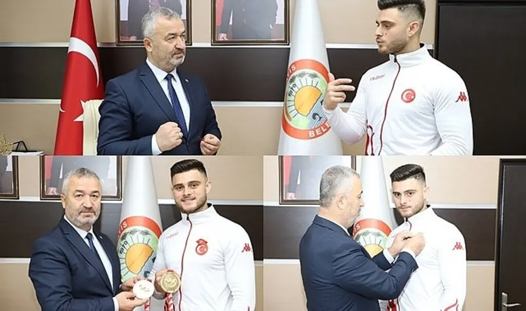 Bilek Güreşi Şampiyonu Başkan Topaloğlu’nu Ziyaret Etti