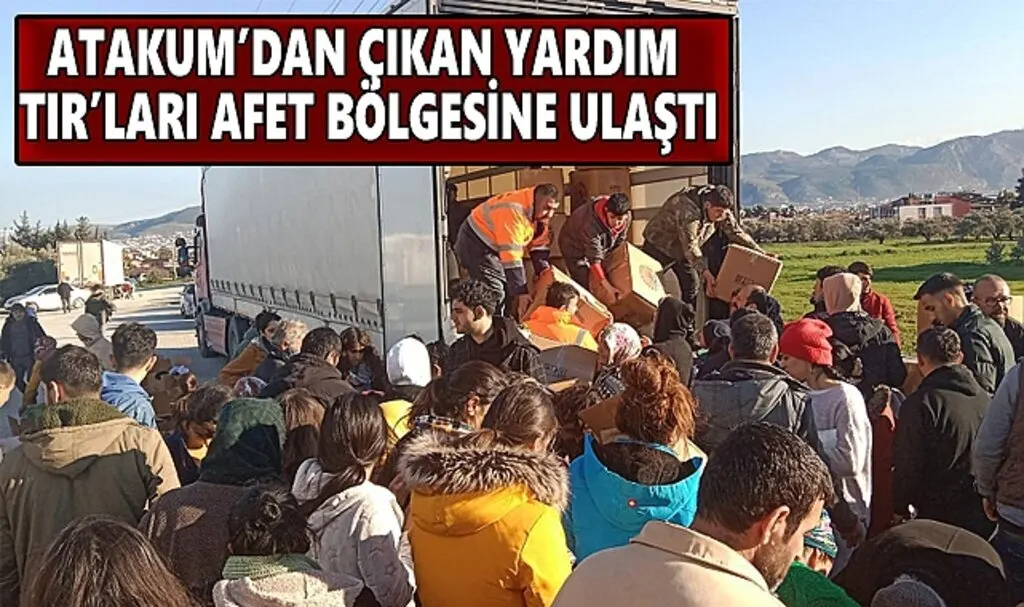 Atakum’dan çıkan yardım TIR’ları afet bölgesine ulaştı