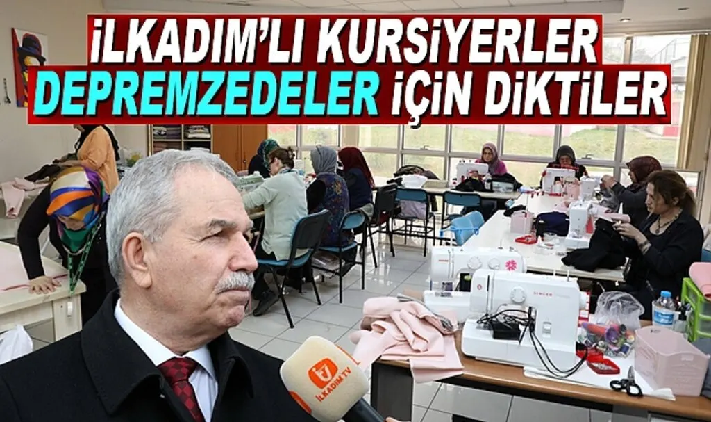 ilkadımlı Kursiyerler Depremzedeler için Kışlık Giysi Diktiler
