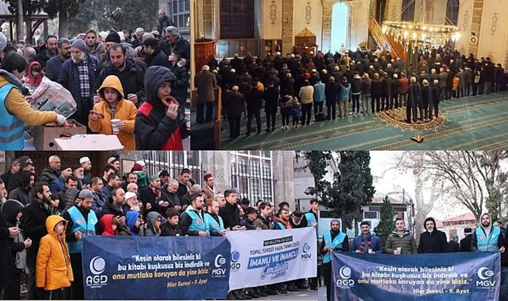 Samsun'da baba oğul, dede torun sabah namazında buluştu