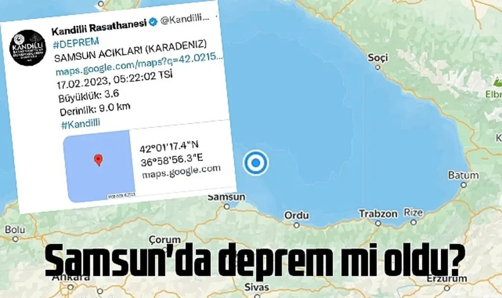 Samsun'da deprem mi oldu, Samsun'da ne zaman deprem oldu?