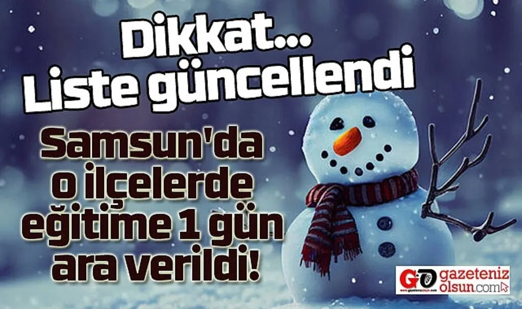 Samsun'da hangi ilçelerde okullara kar tatili var? Liste güncellendi Samsun'da hangi okullar tatil?
