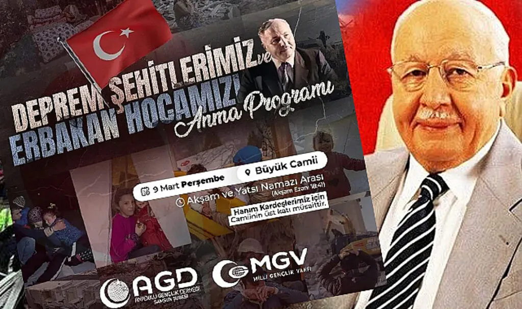 Samsun AGD'den deprem şehitleri ve Erbakan Hoca için anma programı