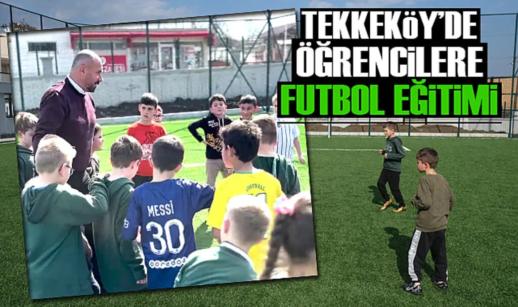 Tekkeköy’de öğrencilere futbol eğitimi