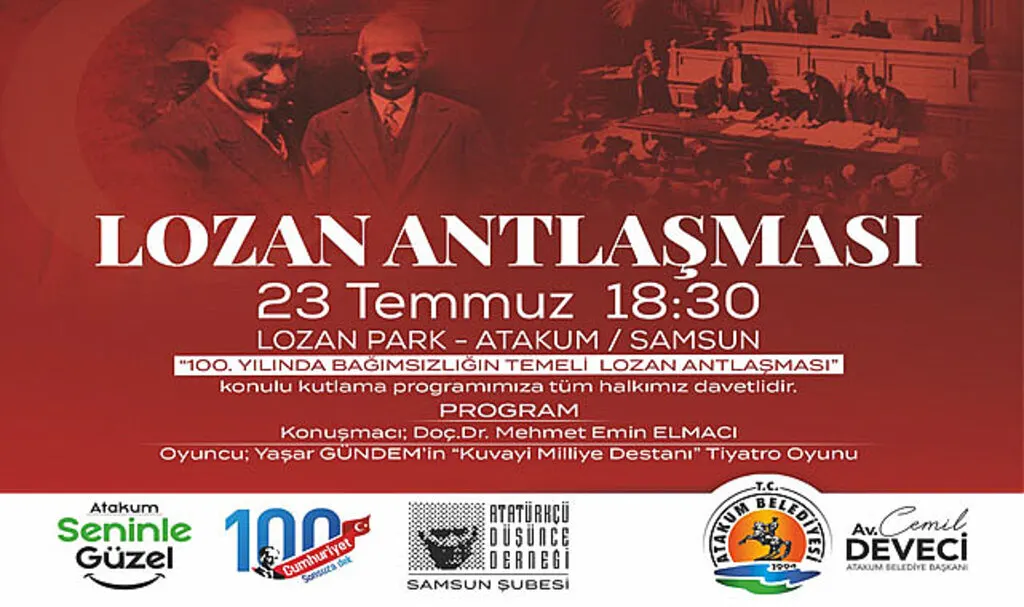 Atakum’da Lozan’ın 100. yıl dönümüne özel program