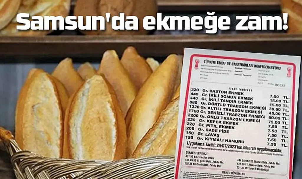 Samsun'da ekmek zamlandı! Samsun'da ekmek ne kadar oldu?