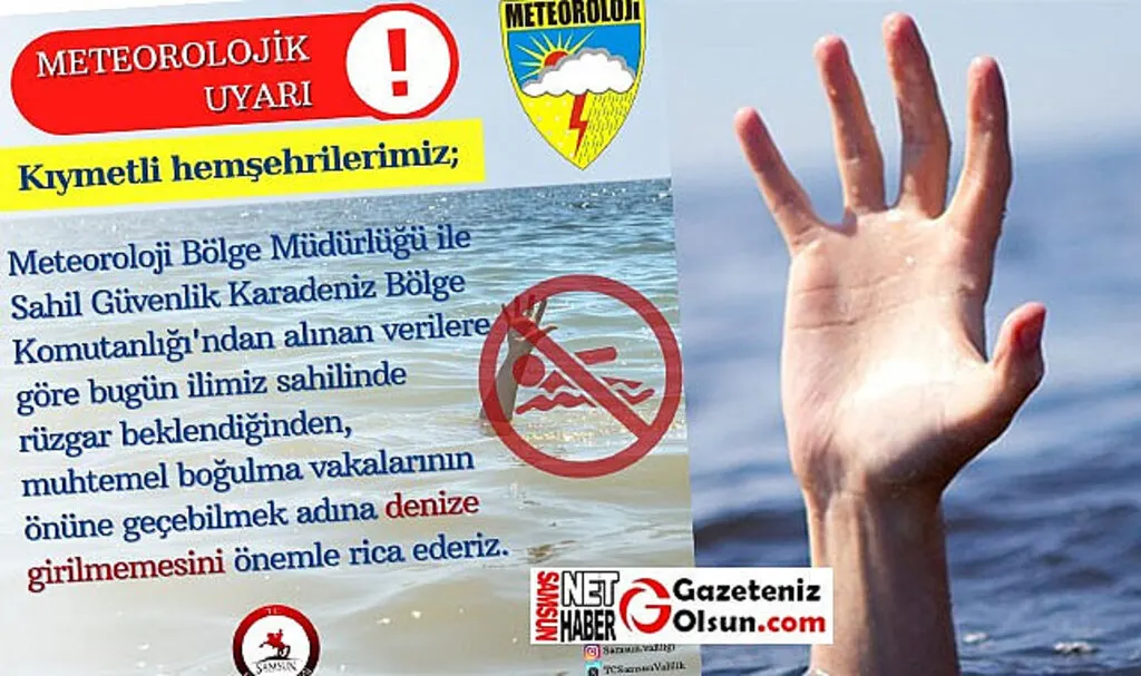 Son dakika Samsun Sahilde Denize Girmeyin Uyarısı yapıldı!