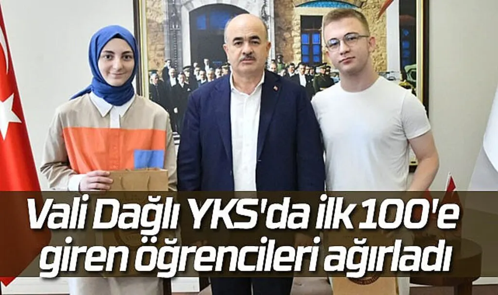 Vali Dağlı YKS'da ilk 100'e giren öğrencileri ağırladı