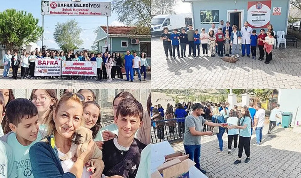 Bafralı öğrencilerden Dünya Hayvanları Koruma Günü’nde barınak ziyareti