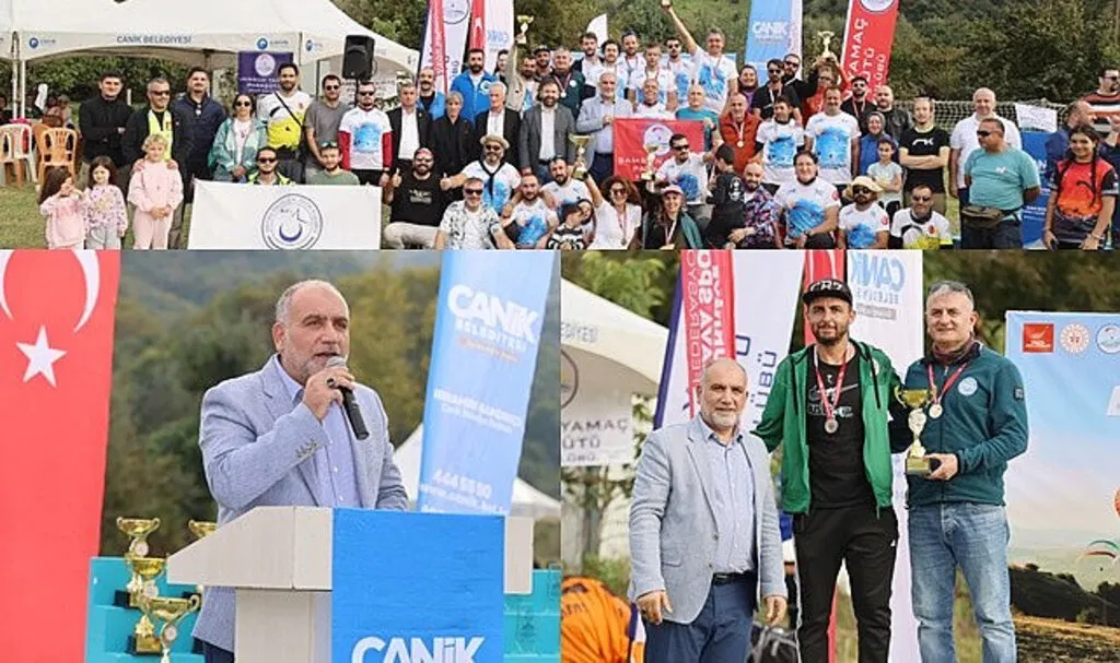 Canik'te Yamaç Paraşütü Hedef Yarışması nefes kesti