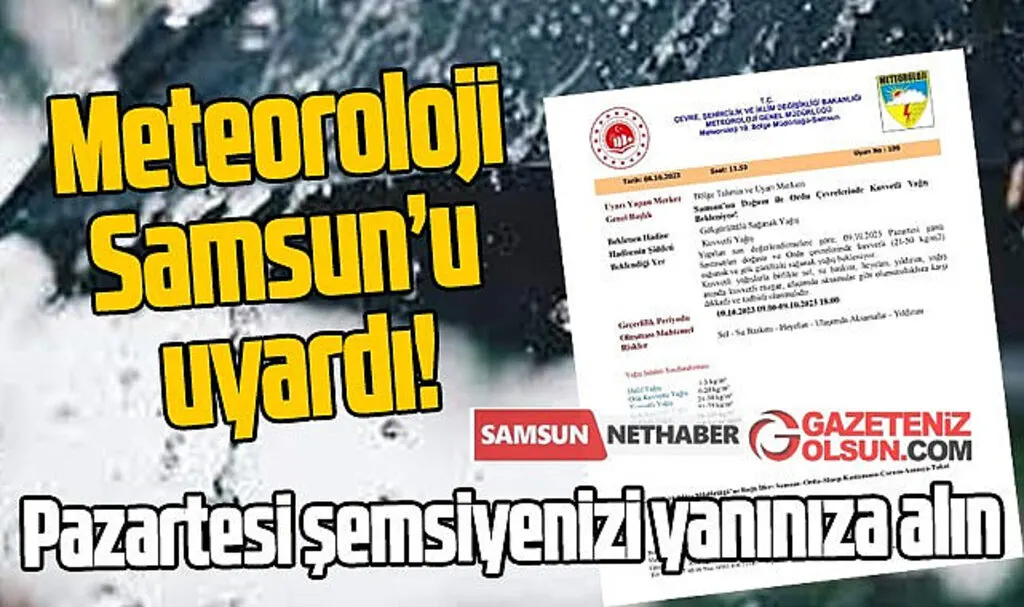 Samsun'un doğusuna kuvvetli yağış bekleniyor!