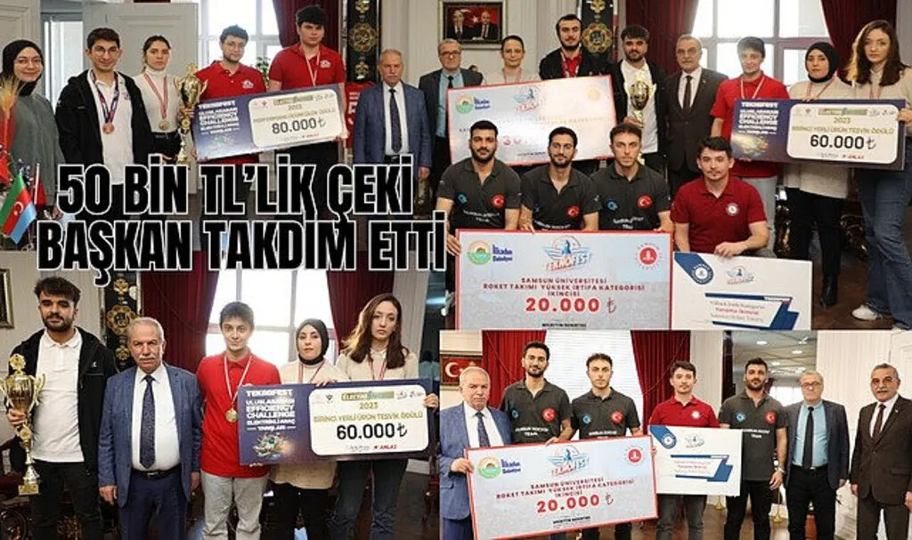 Başkan Demirtaş TEKNOFEST'te derece yapan takımları ödüllendirdi