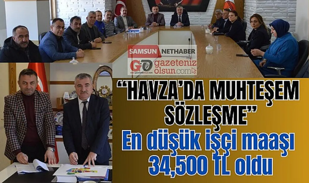Havza Belediyesi Hizmet-İş Sendikası ile toplu iş sözleşmesi imzaladı