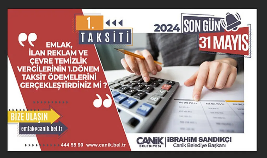 Canik’te Vergi Ödemeleri Başladı: Son Tarih 31 Mayıs