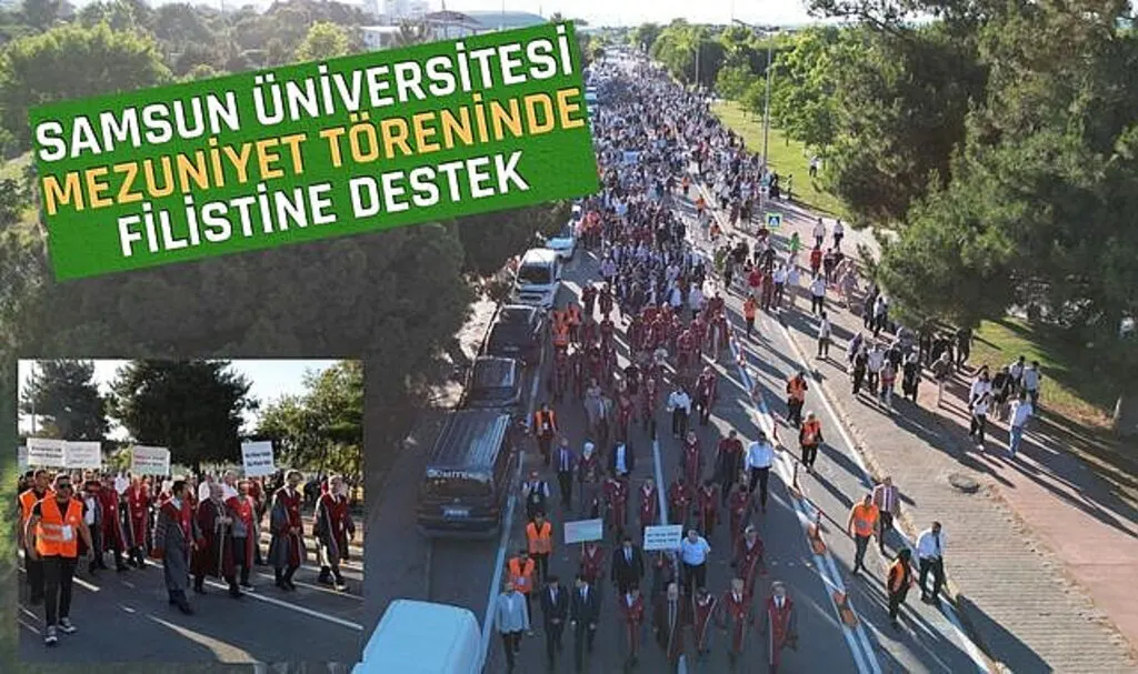 Samsun Üniversitesi Mezuniyet Töreninde Filistine Destek