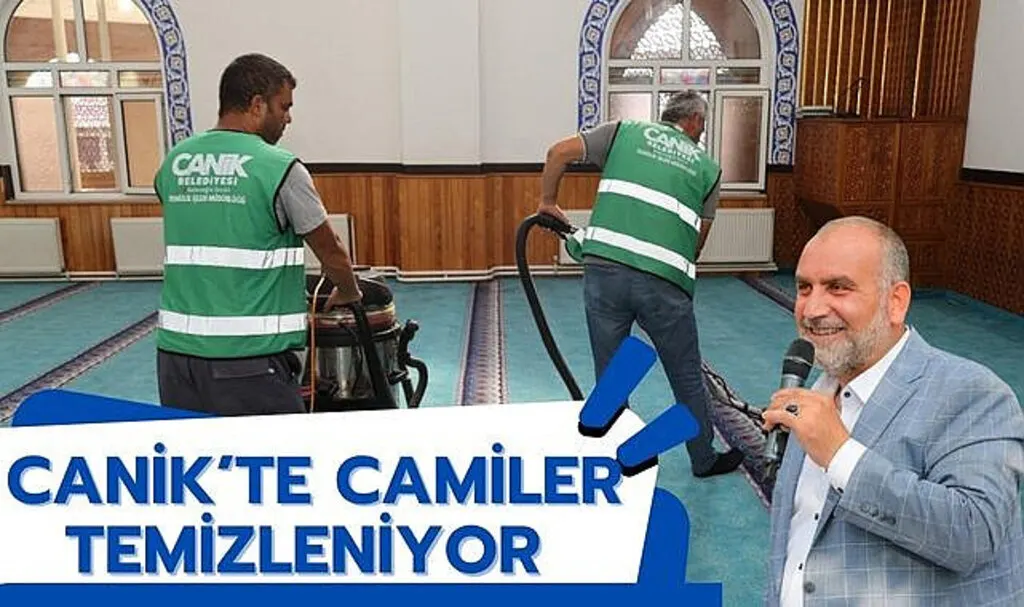 Canik Belediyesi ilçedeki camileri büyük bir özenle temizliyor