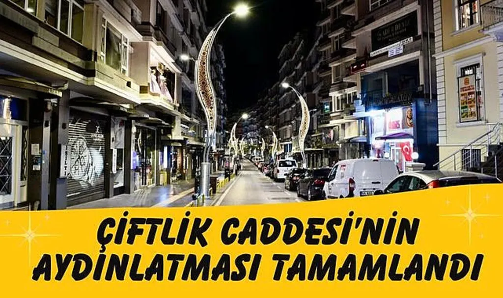 Çiftlik Caddesi'nin Aydınlatması Tamamlandı