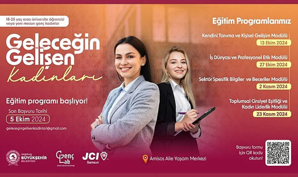 Samsun'da Geleceğin Gelişen Kadınları Eğitim Programı başvuruları başladı