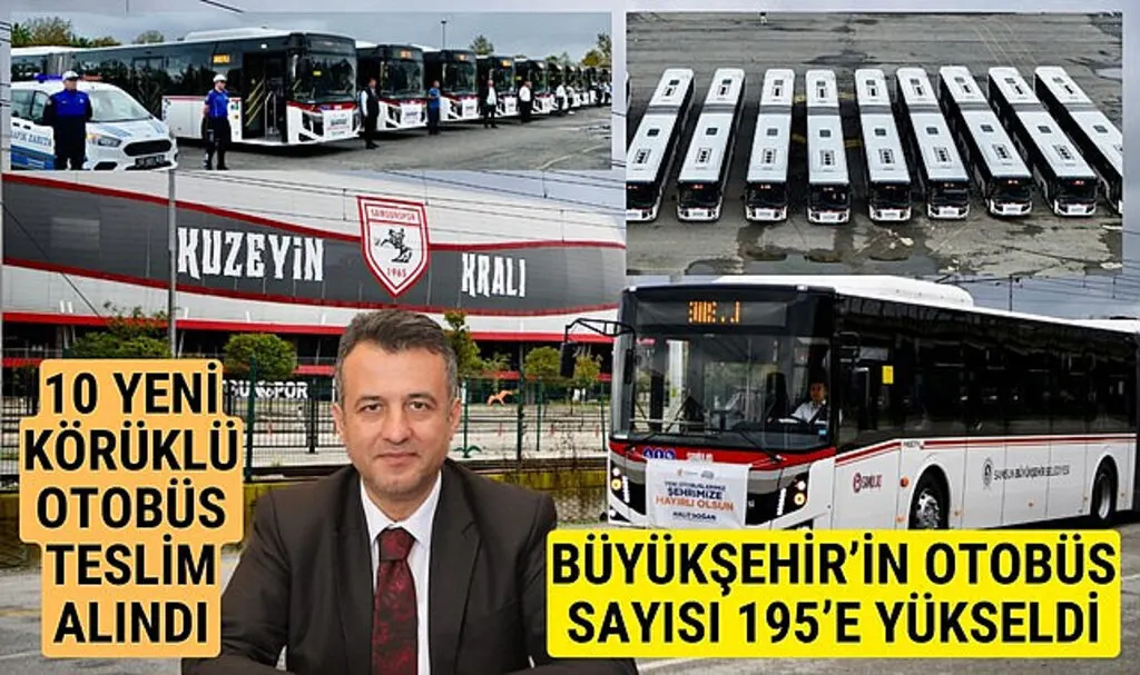 Samsun Büyükşehir Belediyesi 10 yeni körüklü otobüs aldı
