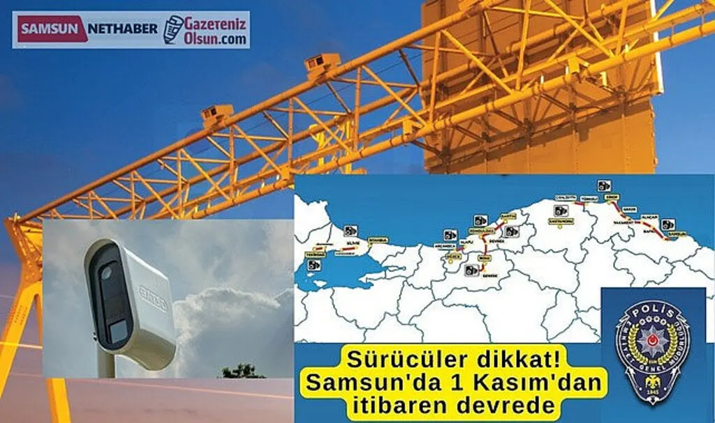 Samsun'da Ortalama Hız İhlal Tespit Sistemi Hız Koridoru başlıyor