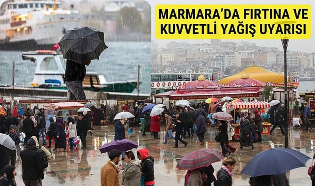 Marmara Bölgesi'nde Fırtına ve Kuvvetli Yağış Uyarısı