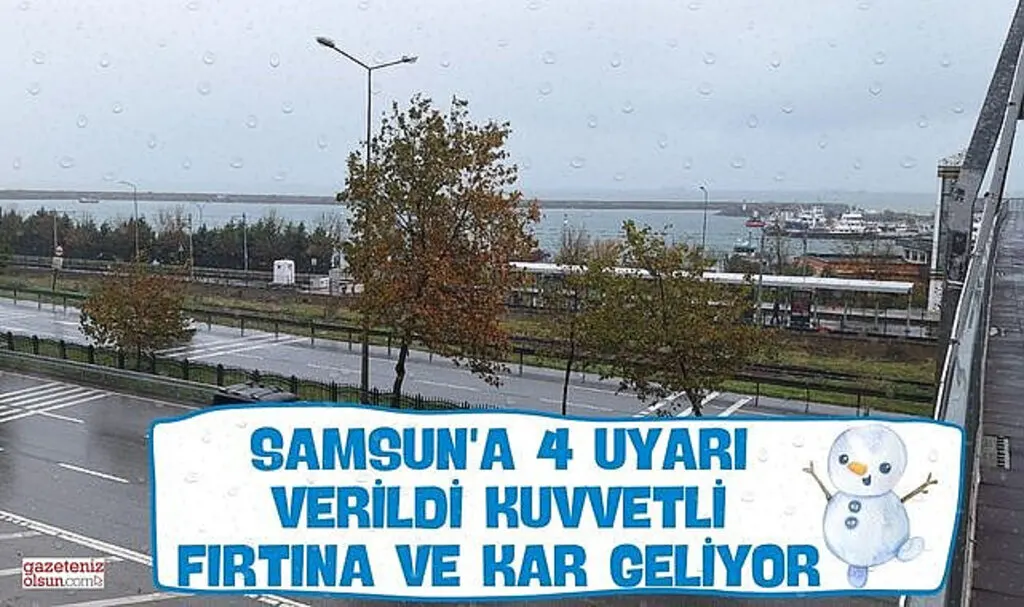 Samsun'a 4 Uyarı Kuvvetli Fırtına ve Kar Geliyor