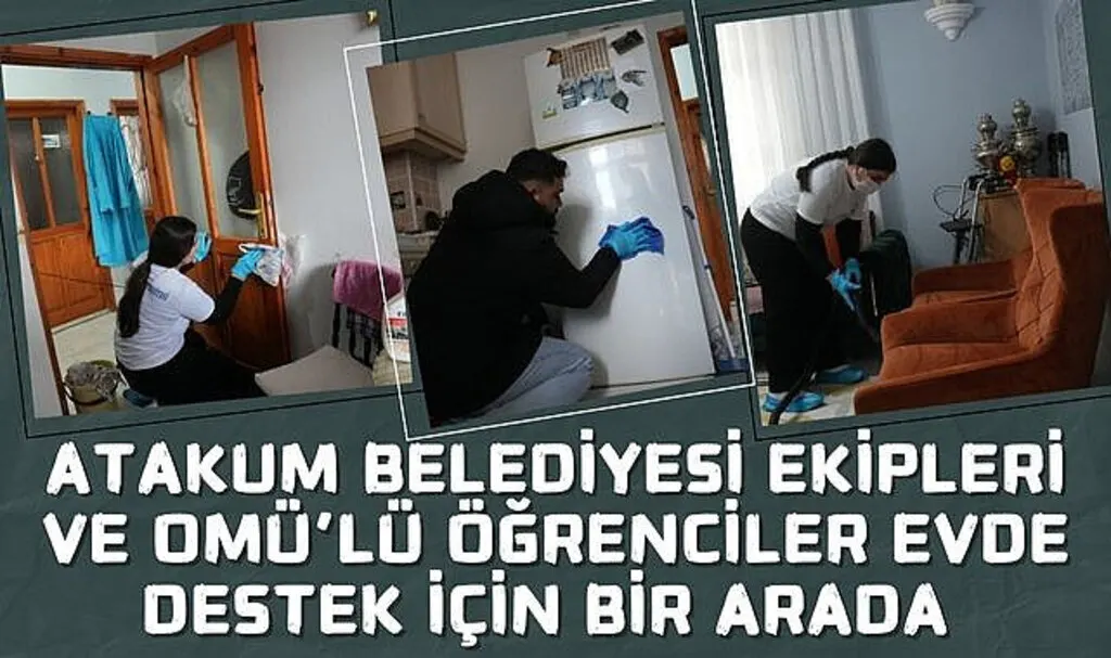 Atakum Belediyesi ekipleri ve OMÜ’lü öğrenciler evde destek için bir arada 