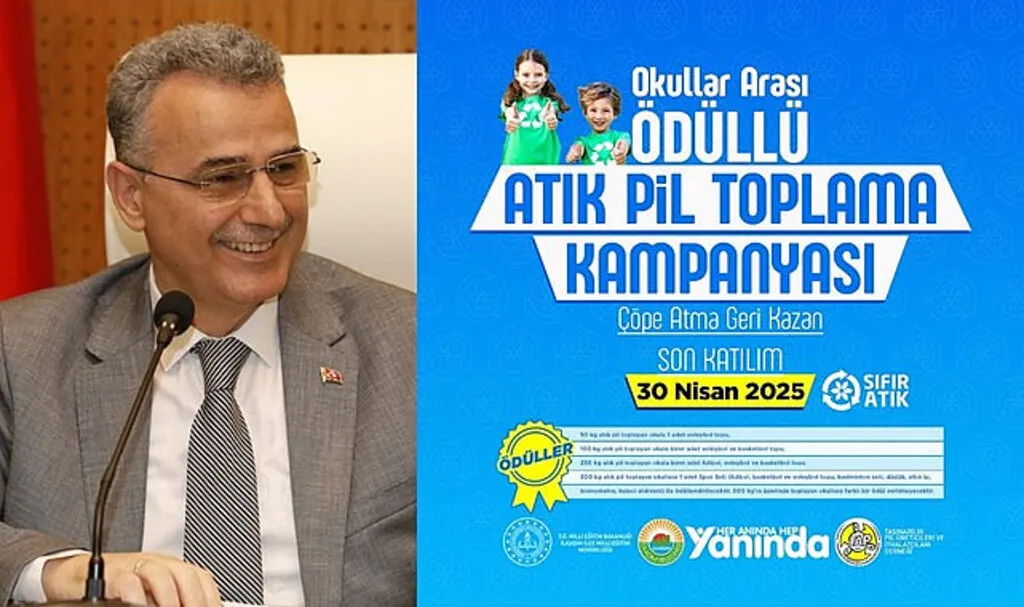 İlkadım Belediyesi'nden Okullar Arası Ödüllü Atık Pil Toplama Kampanyası
