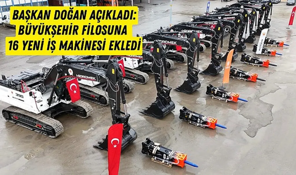 Samsun Büyükşehir Belediyesi filosuna 16 yeni iş makinesi kattı