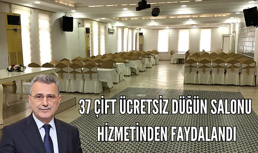 37 çift ücretsiz düğün salonu hizmetinden faydalandı