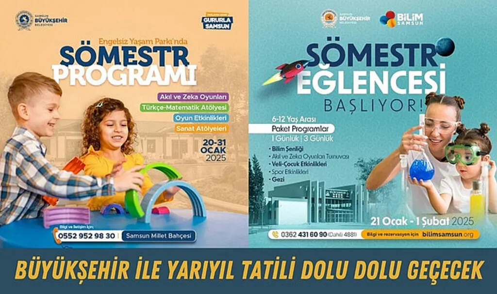 Samsun Büyükşehir Belediyesi'nden öğrencilere dopdolu yarıyıl tatili