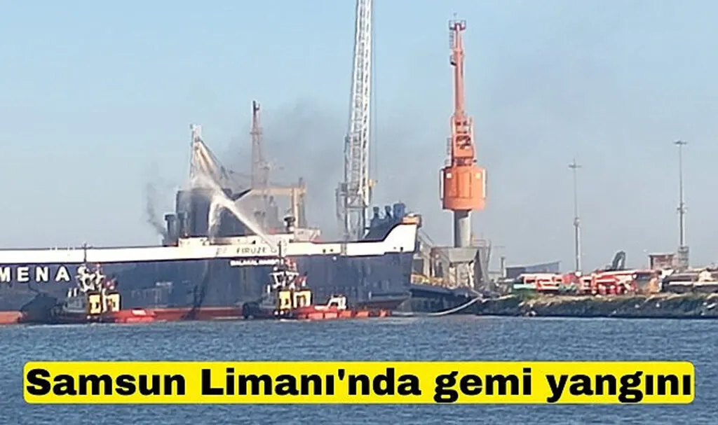 Samsun'da gemi yangını yürekler ağıza geldi 33 personel kurtarıldı!