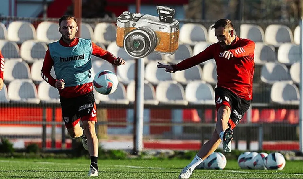 Samsunspor Gaziantep FK maçı hazırlıklarında şut çalıştı